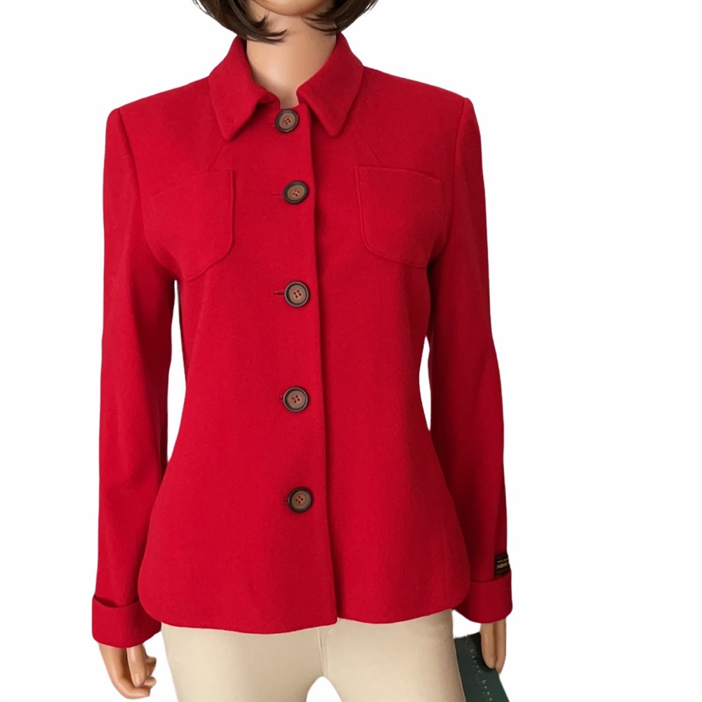 NWT Vintage Harve Benard red wool cashmere blazer jacket